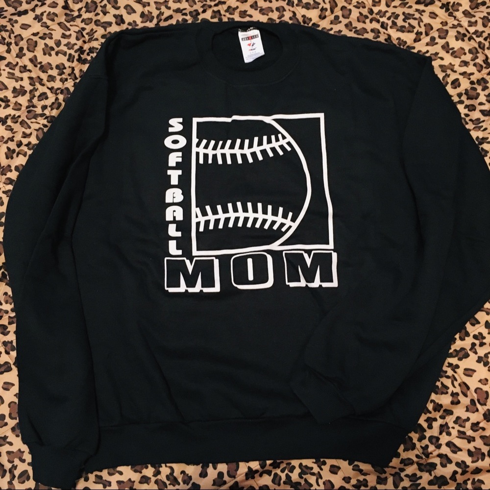 NWOT Softball mom black sweatshirt